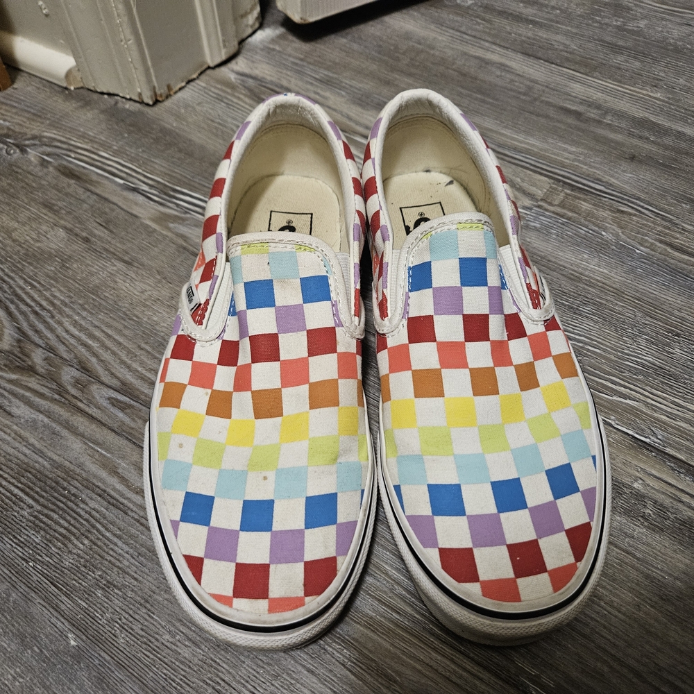 Colorful Checkered Kids Slip-On Shoes